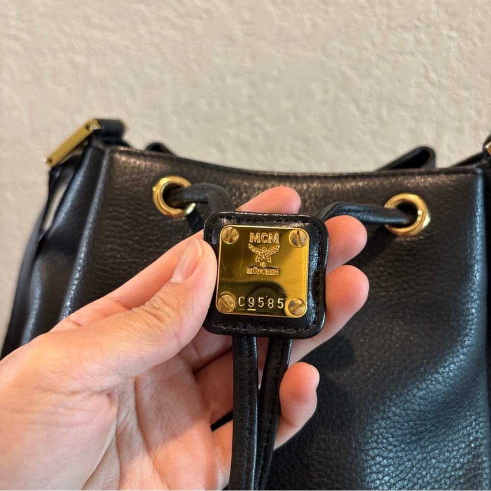 Mcm Bucket Leather Bag Studded Crossbody Bag - image 3